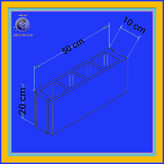 بلوک لیکا 10/بلوک سبک 2 جداره 10/بلوک سیمانی سبک و عایق آریا بلوک کد : A106 دو جداره 10*20*50 کلافی